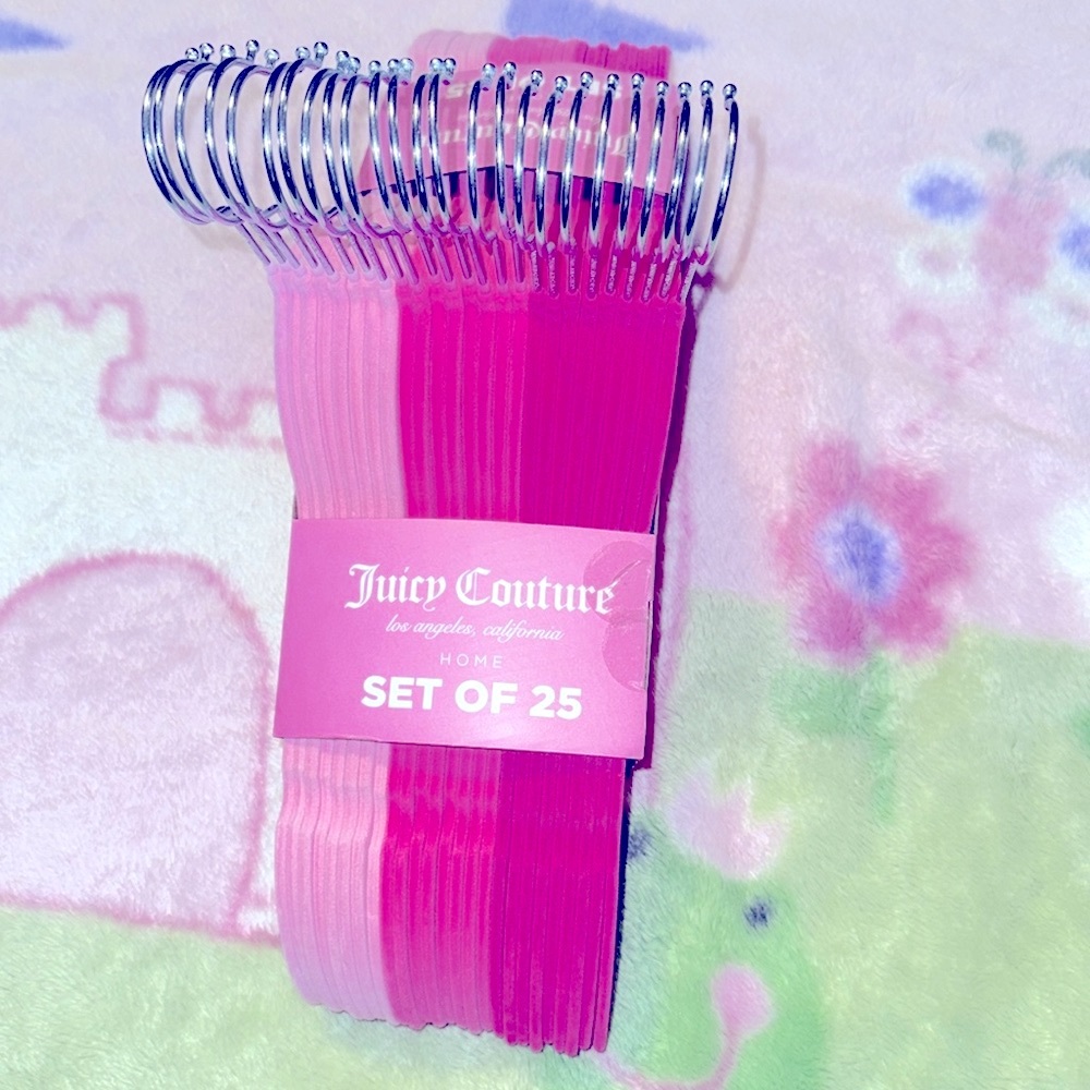 Juicy Couture Pink Velvet Hangers Set of 25
